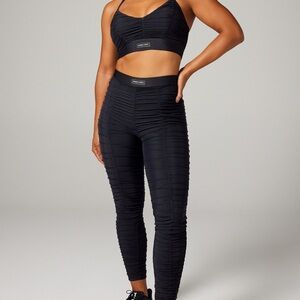 NWT SAVAGE X FENTY BY RIHANNA RUCHE HOUR HIGH-WAIST MESH LEGGING - BLACK CAVIAR